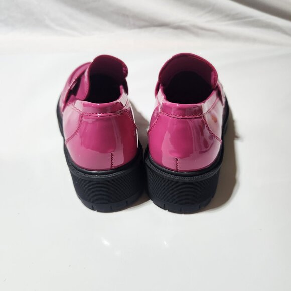 Link Girls Glossy Pink Loafers – Size 3 – Bold Statement Style - Picture 4 of 10